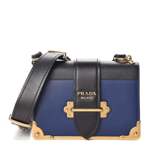 PRADA City Calfskin Saffiano Cahier Bag Black 